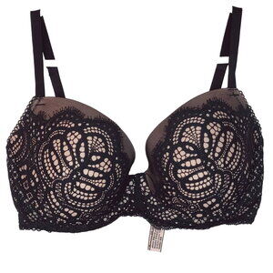 Victoria's Secret Dream Angels Black Lace Lined Demi/ Demi Double Size 32DDD(F)